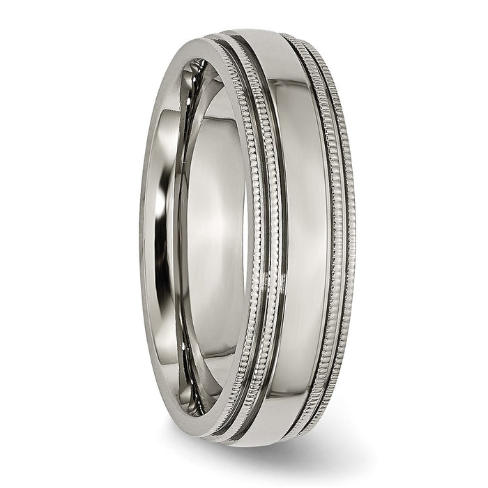 High-Quality Chisel Titanium 6mm Grooved Band - Stylish Beaded Edges-4