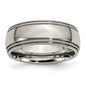 Buy Stylish 8mm Chisel Titanium Polished Band with Grooved Edges - Affordable Luxury-9