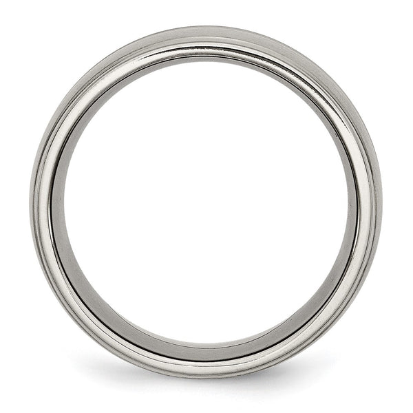 10mm Chisel Titanium Band with Grooved Ridge