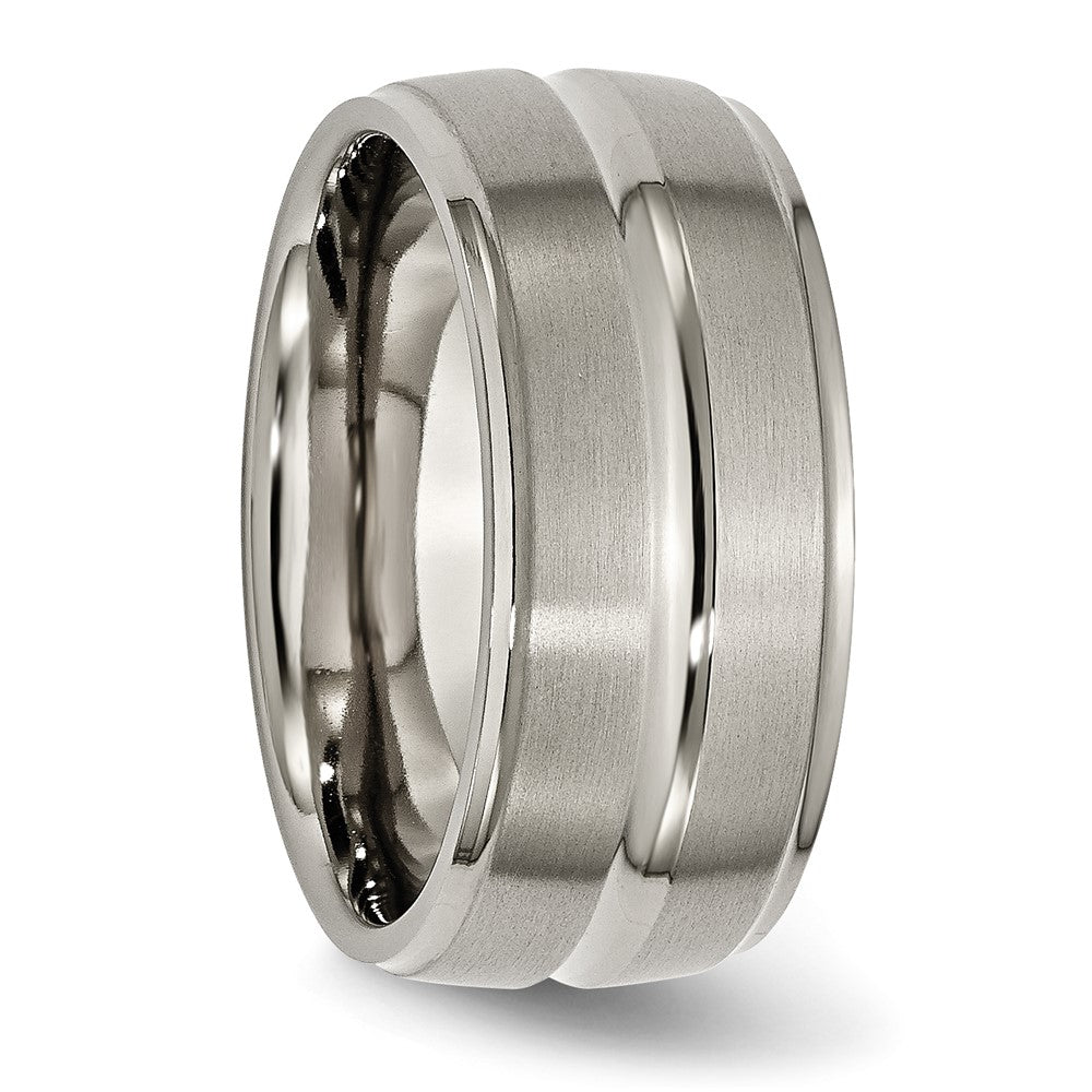 Buy Stylish 10mm Chisel Titanium Band - Brushed & Polished Design