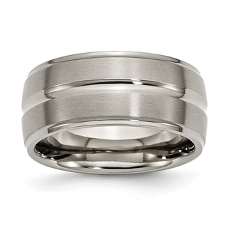 Buy Stylish 10mm Titanium Band - Brushed & Polished Design for Luxury Appeal