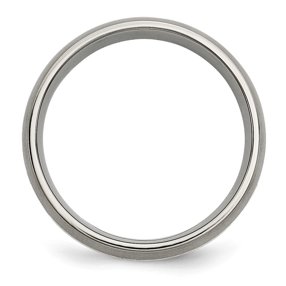 Buy Stylish 7mm Grooved Titanium Band with Silver Inlay - Luxury Finish