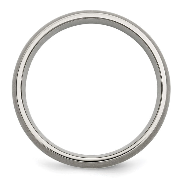 6mm Brushed Titanium Chisel Band with Sterling Silver Inlay - Style GR1-1027633