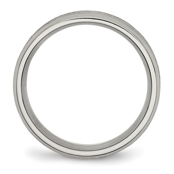 8mm Titanium Beveled Edge Ring - Satin