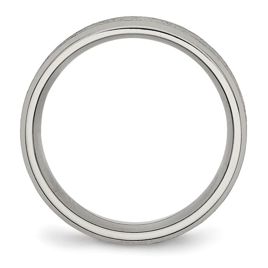 Buy Stylish 8mm Chisel Titanium Satin & Brushed Beveled Edge Ring - Luxury Value