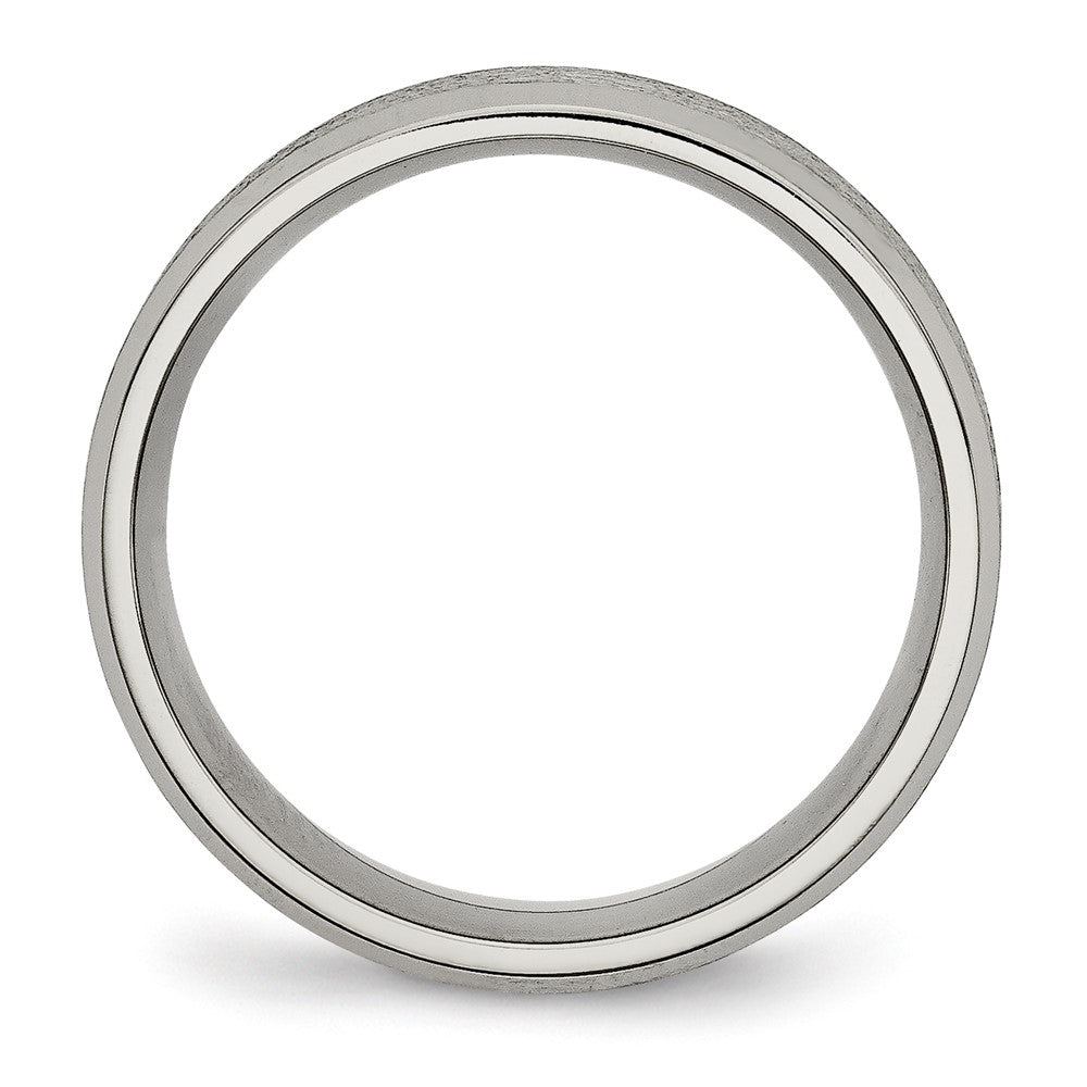 Buy Exclusive 8mm Titanium Satin & Brushed Beveled Edge Ring - Stylish Value