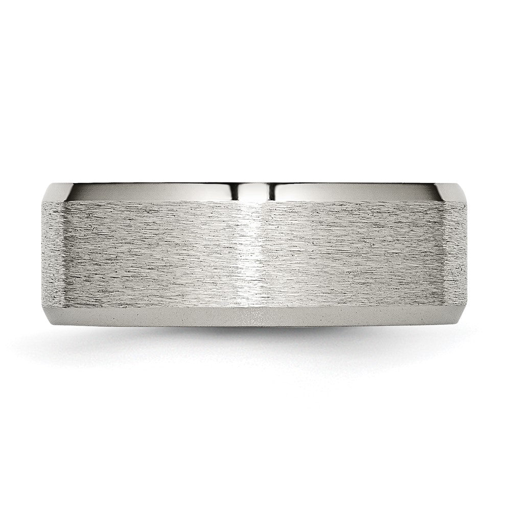 Buy Stylish 8mm Chisel Titanium Ring - Satin & Brushed Finish | Luxury Value