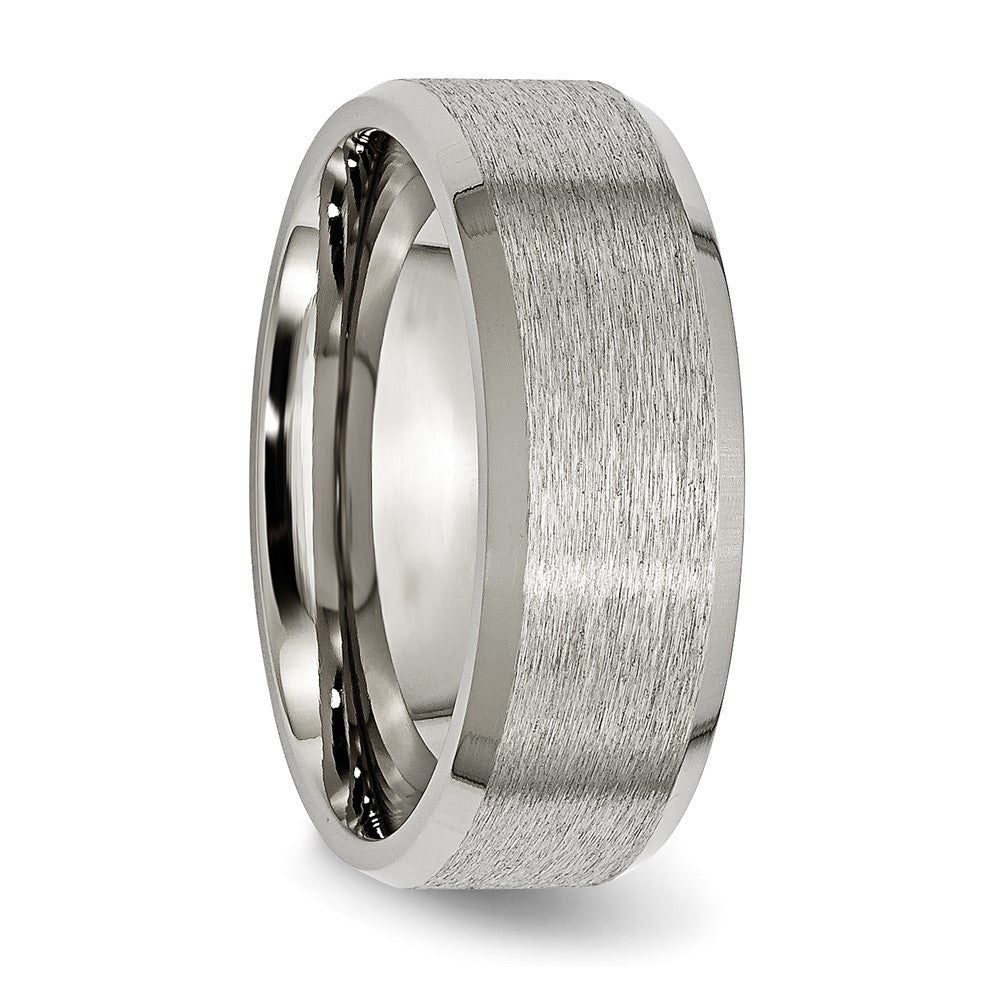 Buy Stylish 8mm Chisel Titanium Ring - Satin & Brushed Finish | Luxury Value