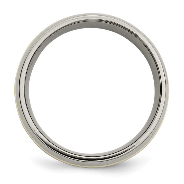 10mm Chiseled Titanium Band with 14K Gold Inlay