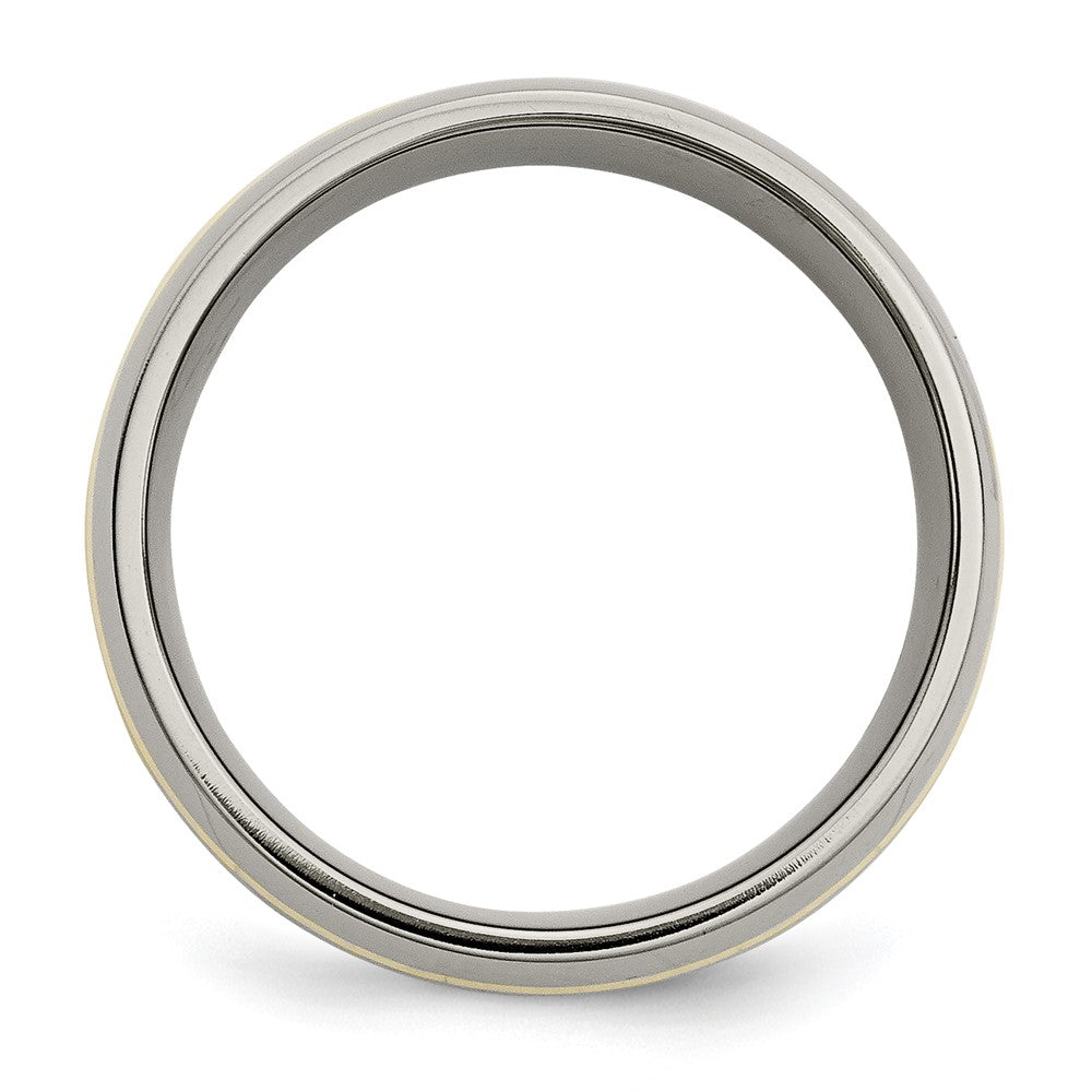 Buy Stylish Chiseled Titanium Band - 10mm with Polished Finish & 14K Gold Inlay