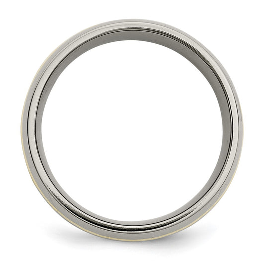 Buy Stylish 10mm Chiseled Titanium Band with 14K Gold Inlay - Luxury Finish