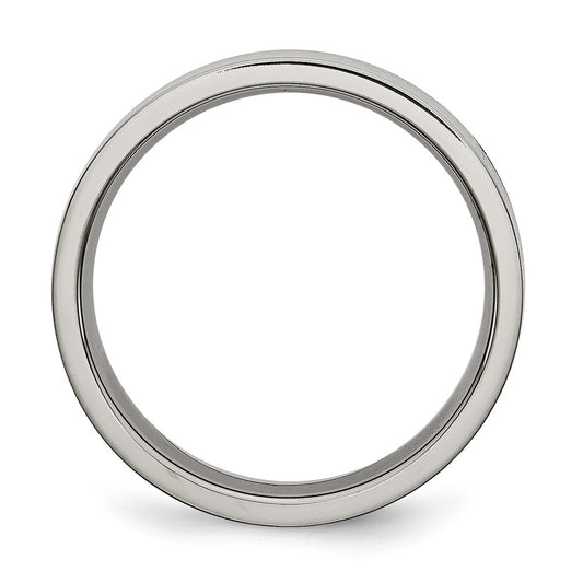 Buy Exclusive 5mm Polished Titanium Flat Band Ring - Stylish & Affordable