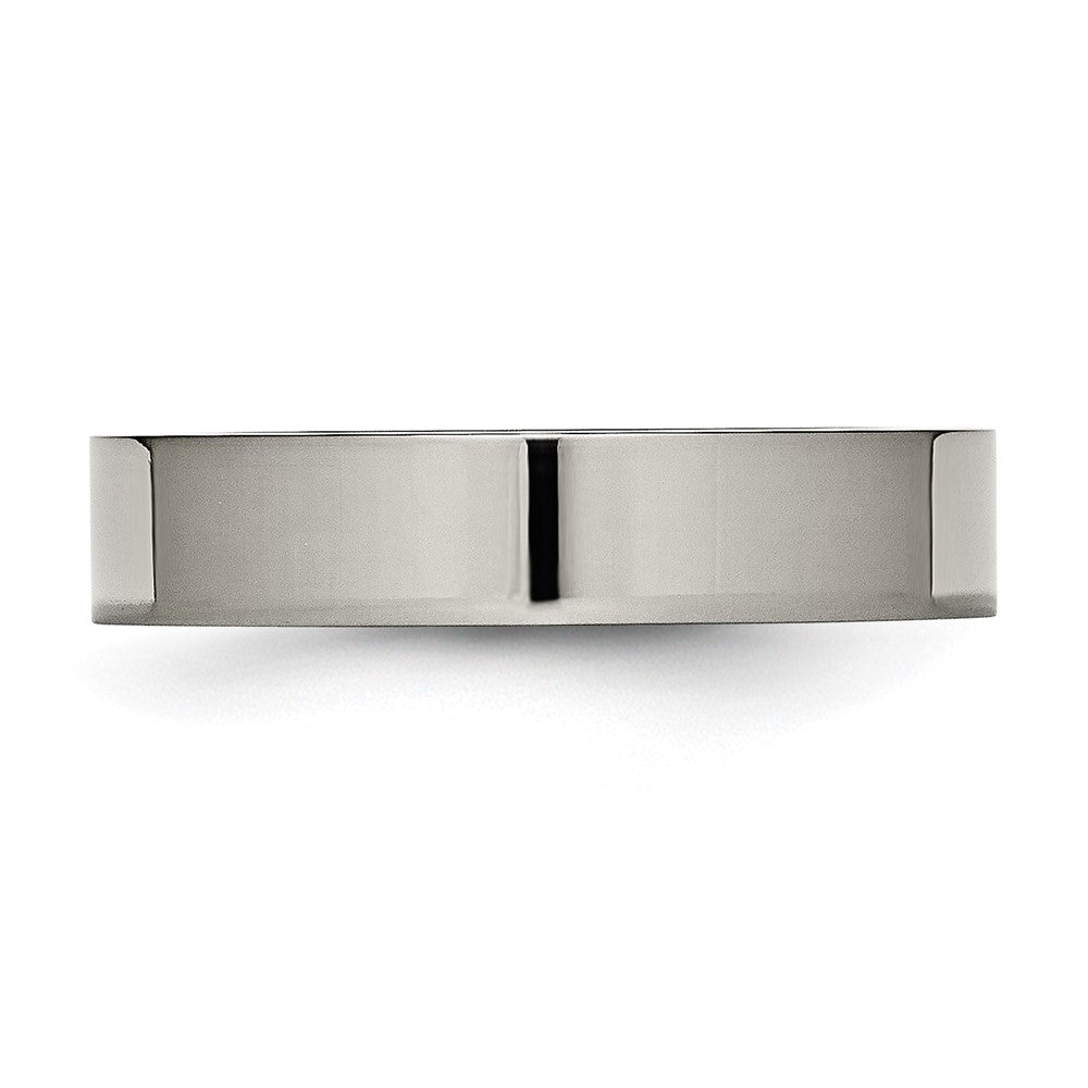 Buy 5mm Polished Titanium Flat Band Ring - Stylish, High-Quality Design