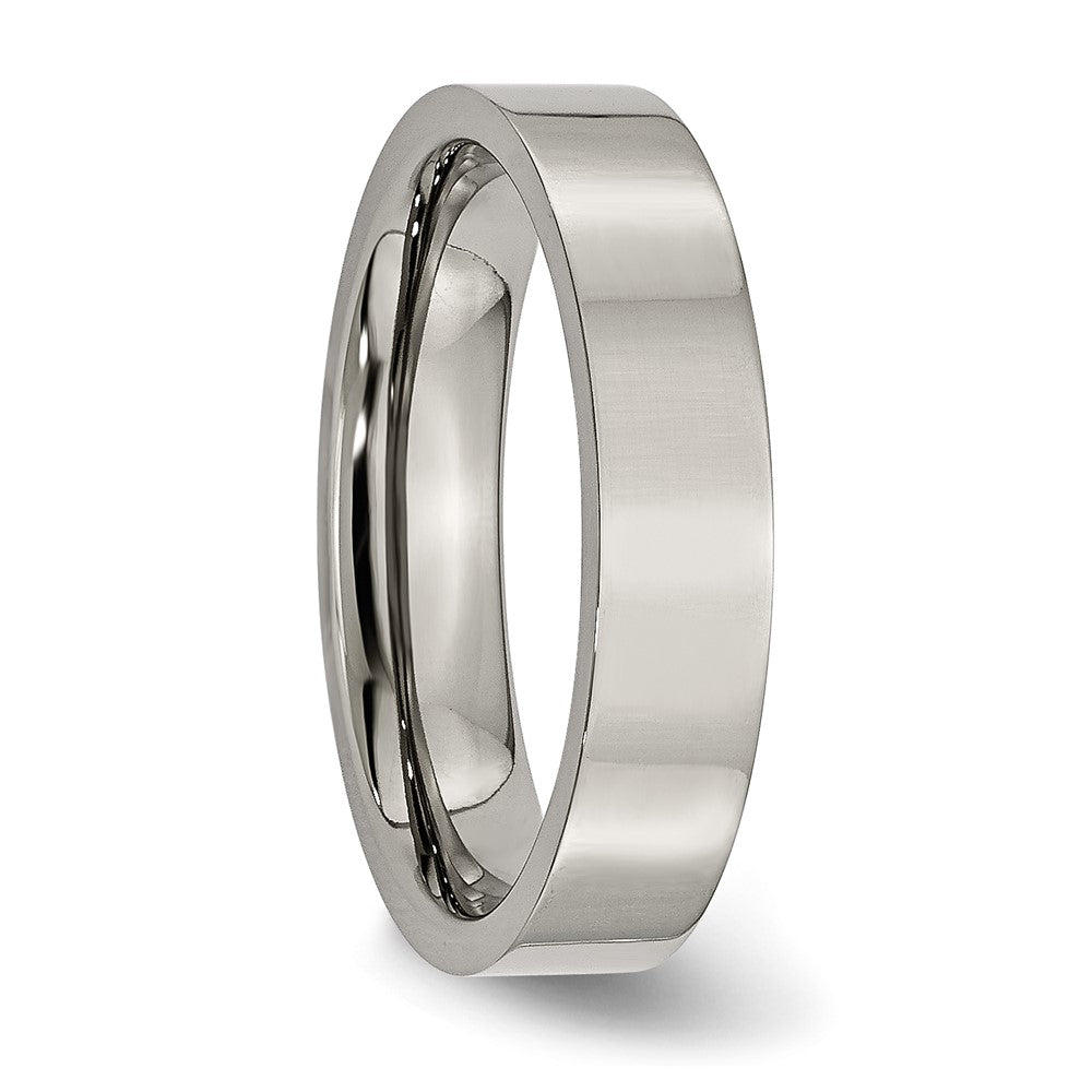 Buy Exclusive 5mm Polished Titanium Flat Band Ring - Stylish & Affordable