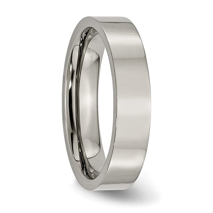 Buy Exclusive 5mm Polished Titanium Flat Band Ring - Stylish & Affordable-4