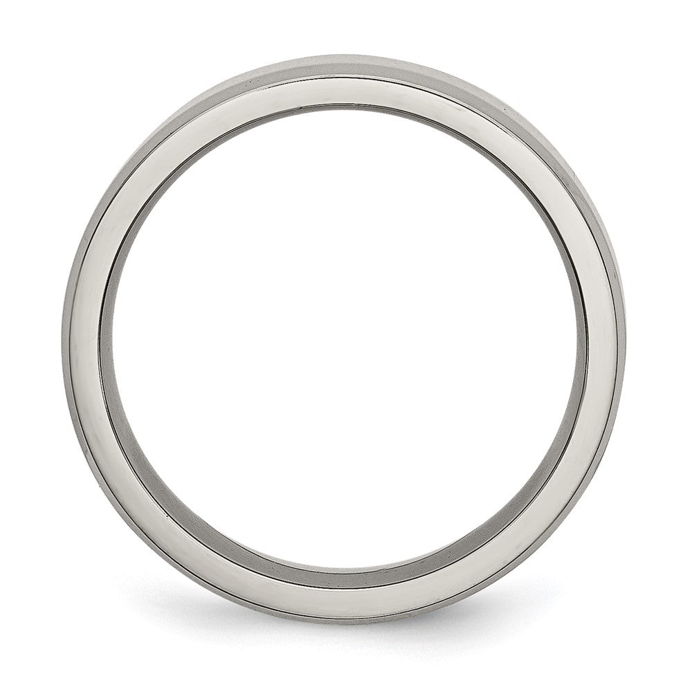 Buy High-Quality 6mm Polished Titanium Chisel Beveled Edge Ring - Stylish Value!