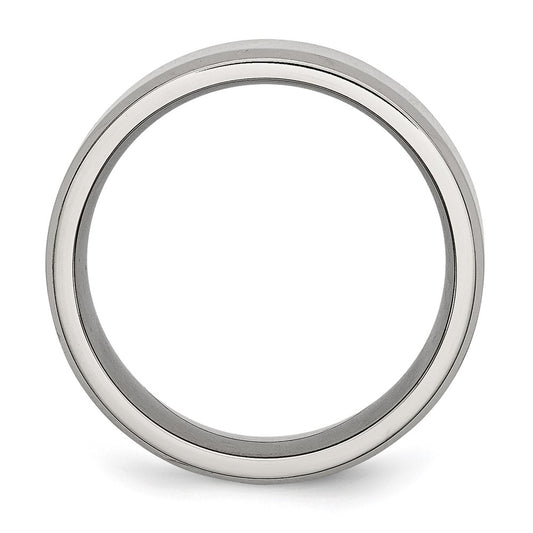 Buy Exclusive 8mm Polished Titanium Beveled Edge Ring - Stylish & Durable