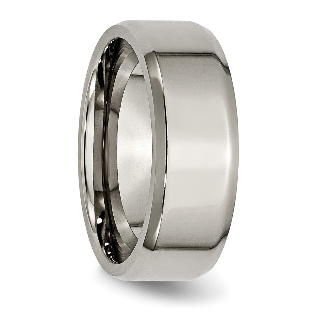 Buy Exclusive 8mm Polished Titanium Beveled Edge Ring - Stylish & Durable
