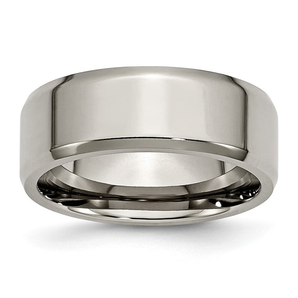 8mm Polished Titanium Beveled Edge Ring