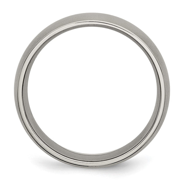 7mm Brushed Titanium Half-Round Band