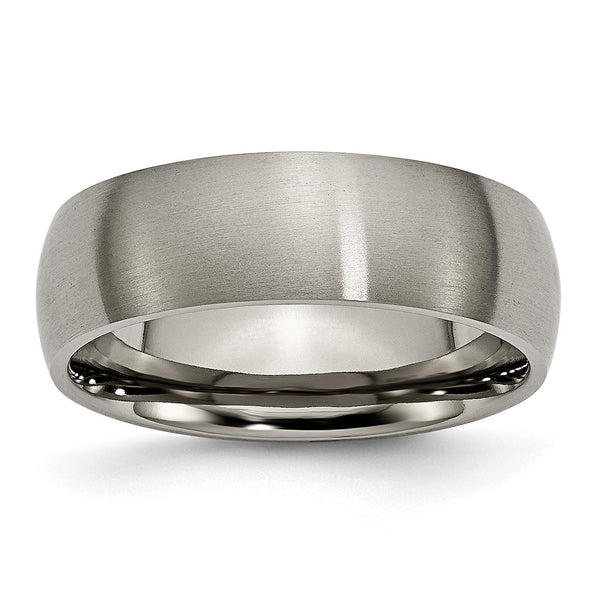 7mm Brushed Titanium Half-Round Band