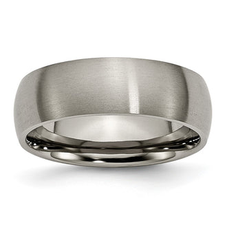Buy Stylish 7mm Brushed Titanium Half-Round Band | High-Quality Value Ring