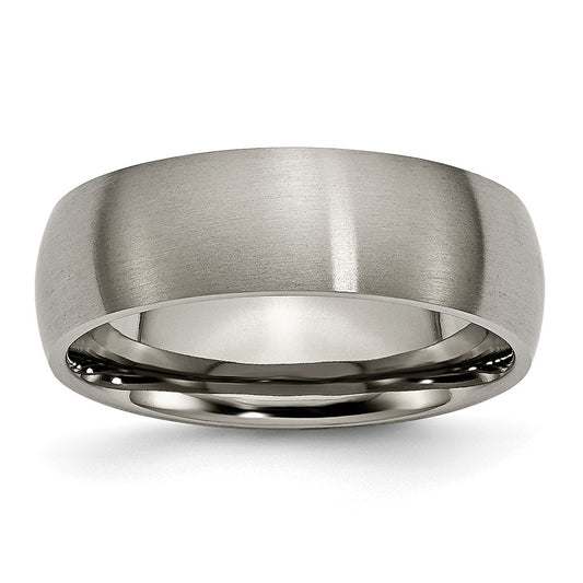 Buy Exclusive 7mm Brushed Titanium Half-Round Band - Stylish & Affordable
