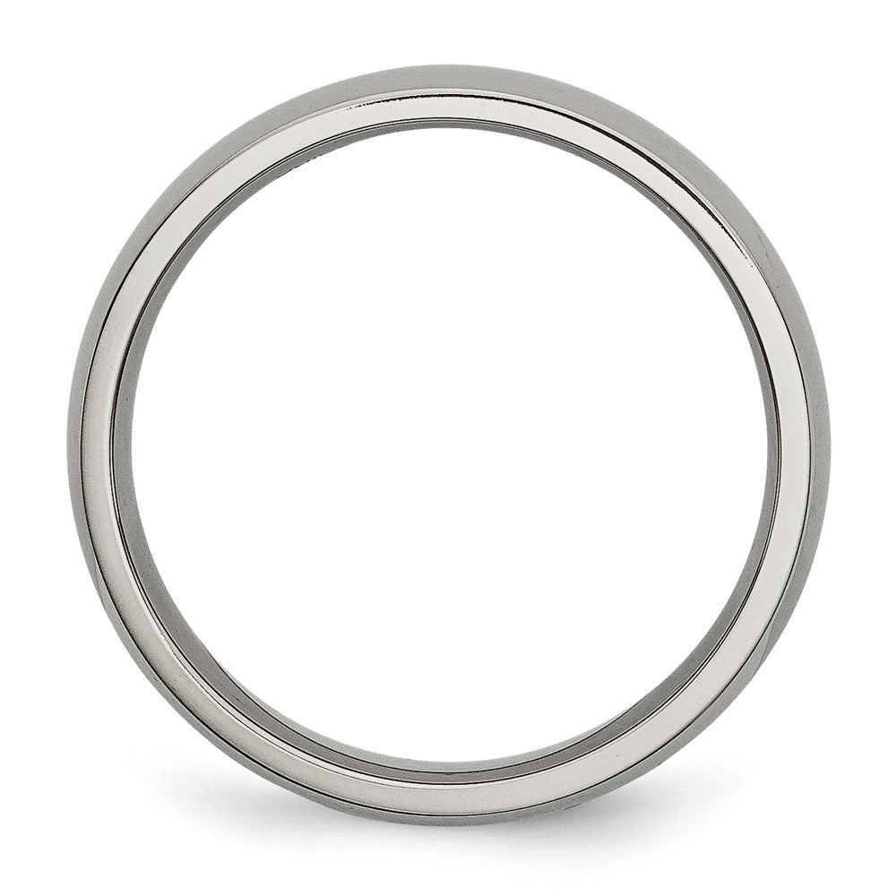 Buy Stylish Chisel Polished Titanium 5mm Half-Round Band - Luxury Value Ring