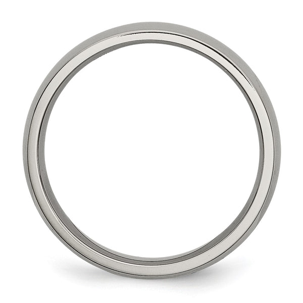 Chisel Polished Titanium 5mm Half-Round Band