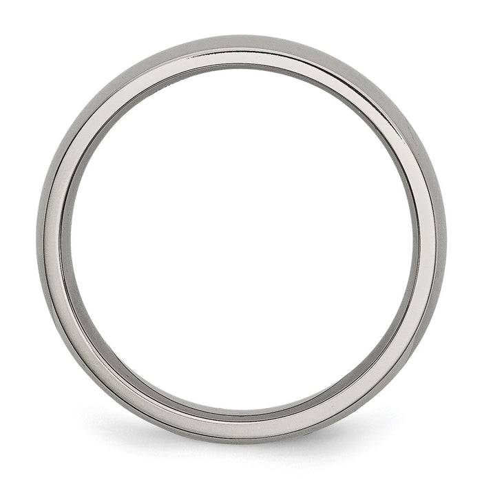 Buy Stylish Chisel Polished Titanium 5mm Half-Round Band - Luxury Value Ring-2