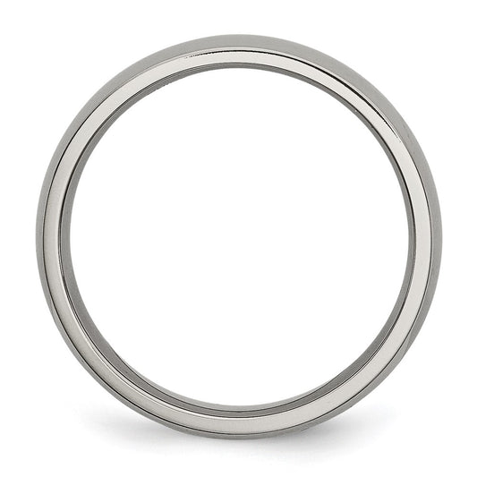Buy Stylish 5mm Polished Titanium Half-Round Band - High-Quality Mens Ring