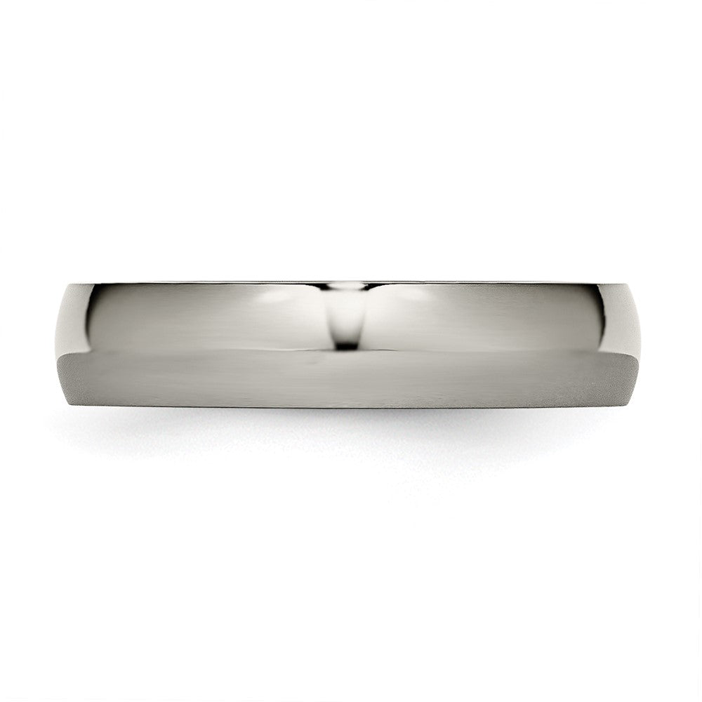 Buy Stylish Chisel Polished Titanium 5mm Half-Round Band - Affordable Luxury!