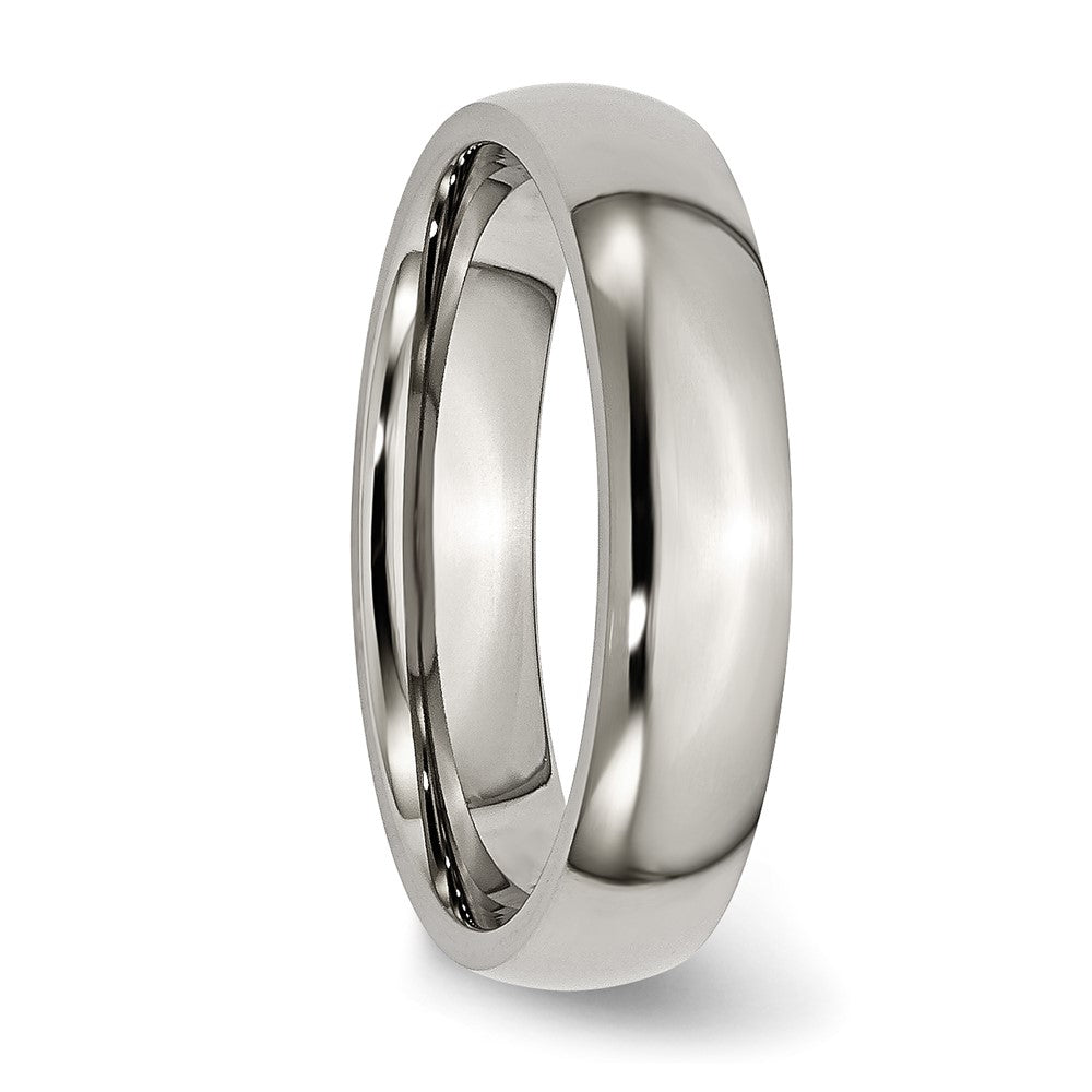 High-Quality Chisel Polished Titanium 5mm Half-Round Band - Stylish Value!