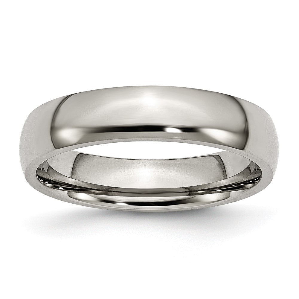High-Quality Chisel Polished Titanium 5mm Half-Round Band - Stylish Value!