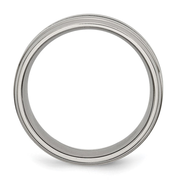 8mm Chisel Titanium Band with Brushed & Polished