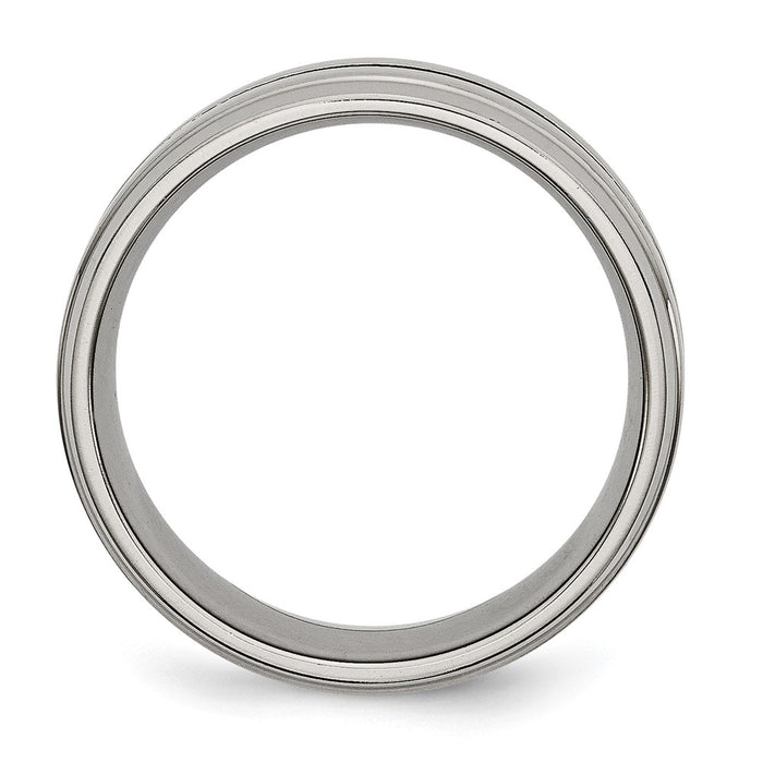 Buy Exclusive 8mm Chisel Titanium Band - Stylish Brushed & Polished Design-2