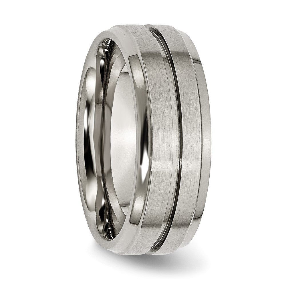 Buy High-Quality 8mm Chisel Titanium Band - Stylish Brushed & Polished Design