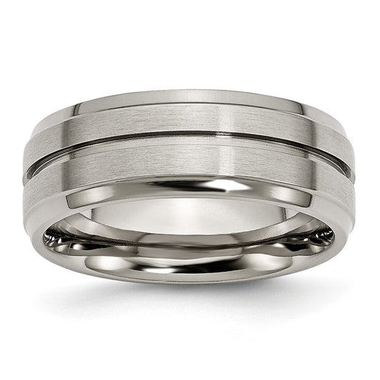 Buy Stylish 8mm Chisel Titanium Band - Brushed & Polished Design, Affordable Price