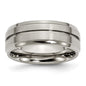 Exclusive 8mm Chisel Titanium Band - Stylish Grooved Ridge Design-5