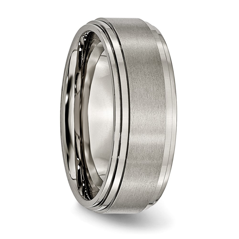 High-quality 8mm Titanium Brushed Center Chisel Band - Stylish & Durable Design