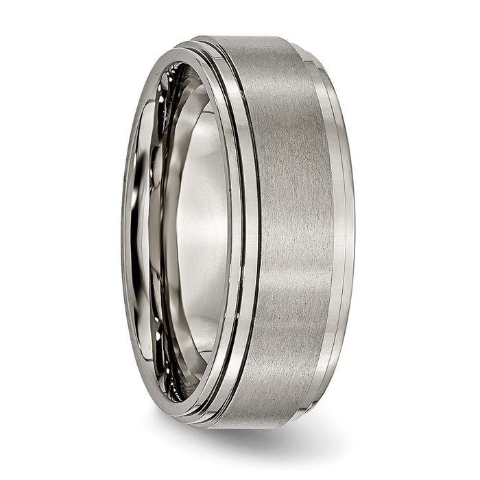 High-quality 8mm Titanium Brushed Center Chisel Band - Stylish & Durable Design-4