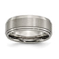 Buy Stylish 8mm Titanium Chisel Band - Brushed Center & Ridged Edge, Affordable!-2