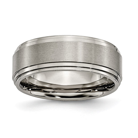 Buy Stylish 8mm Titanium Brushed Center Chisel Band | Exclusive Double Step Design