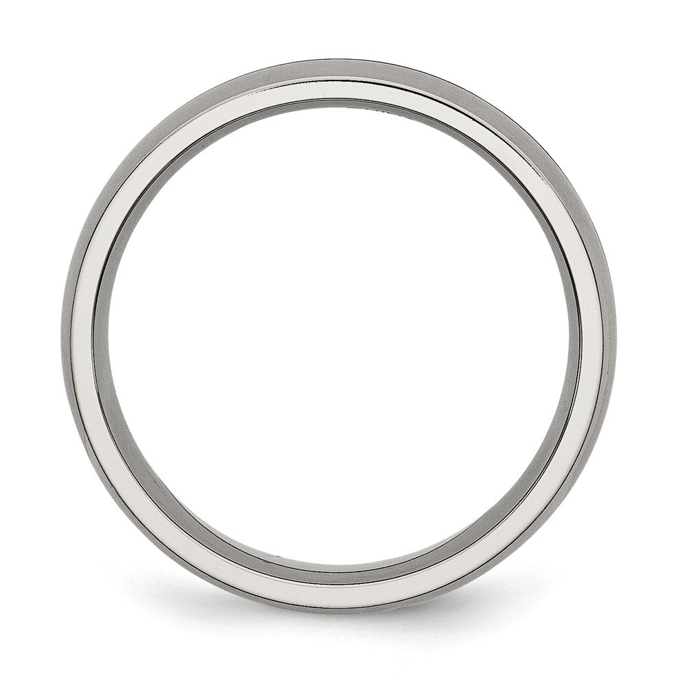 Buy Stylish 6mm Titanium Satin Finish Grooved Chisel Band - Luxury Value!