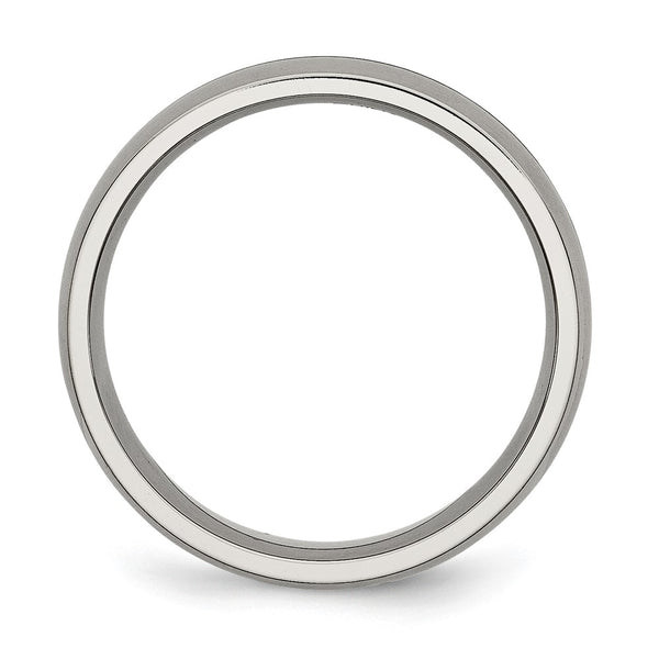 6mm Grooved Titanium Chisel Band - Satin
