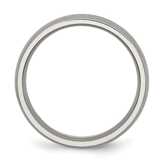 Buy Chiseled Titanium Satin Finish 6mm Grooved Ring | Stylish & Affordable Choice