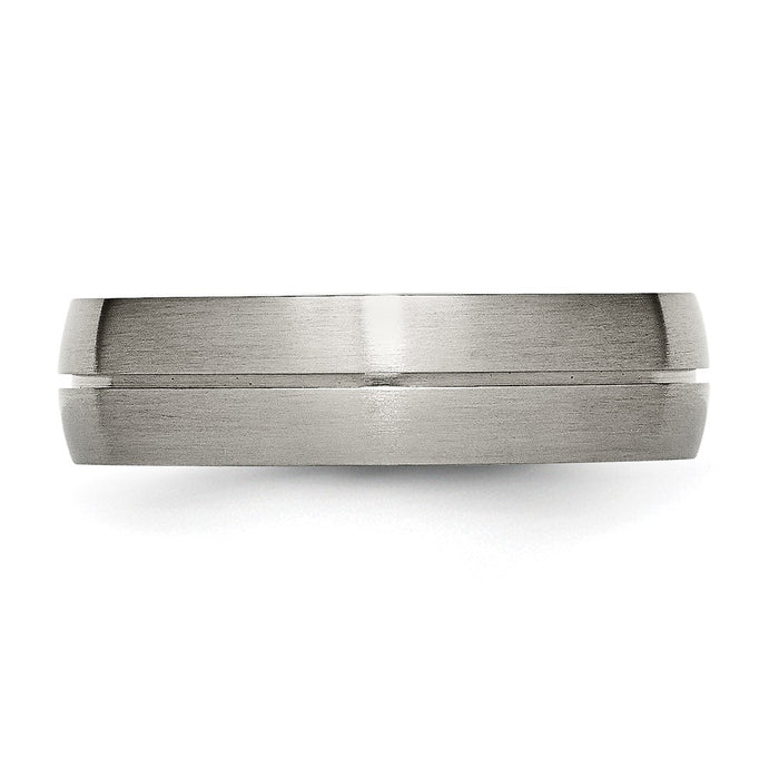 Buy Stylish 6mm Grooved Titanium Chisel Band - High-Quality Satin Finish-3