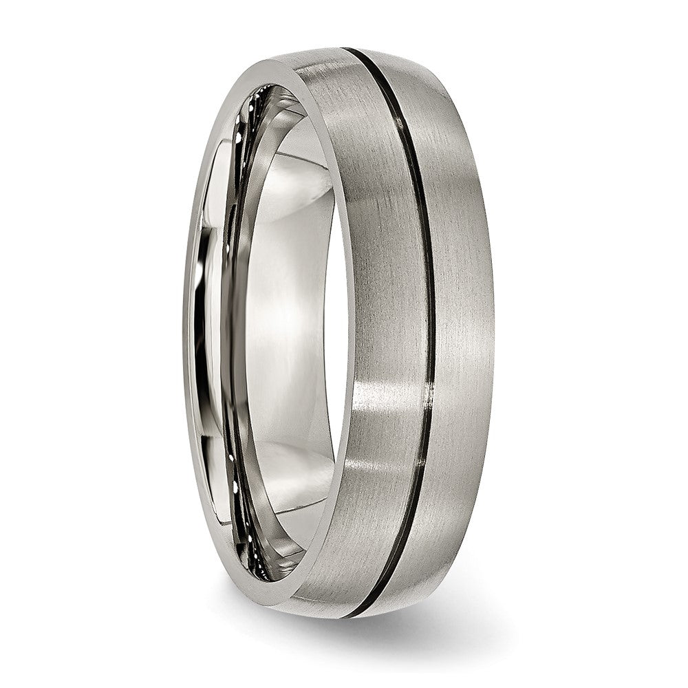 Buy Chiseled Titanium Satin Finish 6mm Grooved Ring | Stylish & Affordable Choice