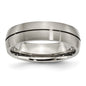 Exclusive Titanium Satin Finish 6mm Grooved Chisel Band - Stylish Value!-4