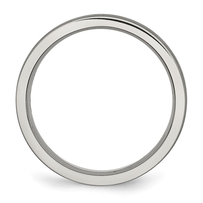 Buy Stylish 6mm Brushed Titanium Ridged Edge Chisel Band - Luxury Value!-2